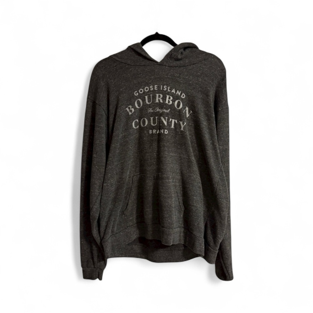 GOOSE ISLAND Bourbon County womens XL dark grey Grunge Hoodie